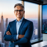 혁신경영컨설턴트로 성장하는 법 - **A dynamic, professional innovation management consultant, early 40s, confident and poised.** They ...
